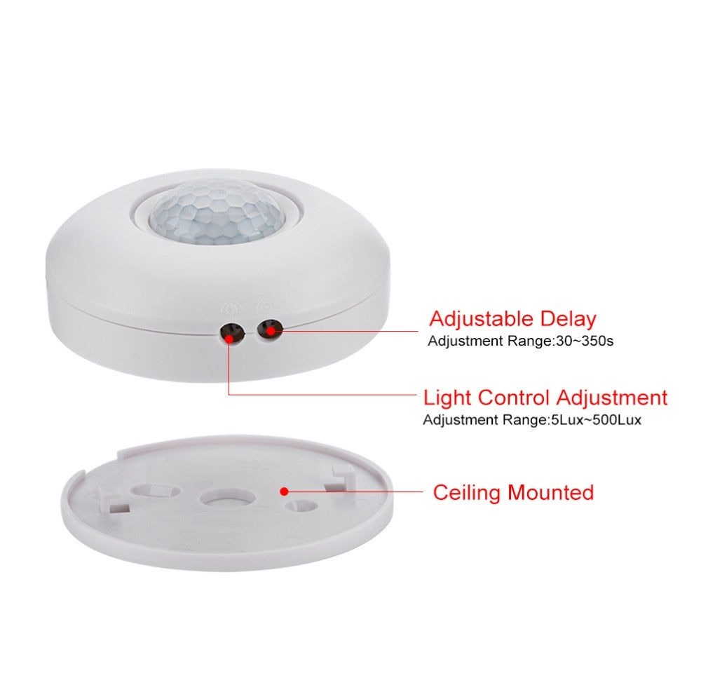 ELECTROPRIME 12V Infrared PIR Motion Sensor Switch With Delay 360 Degree Detection Sensor for LED Ceiling Light