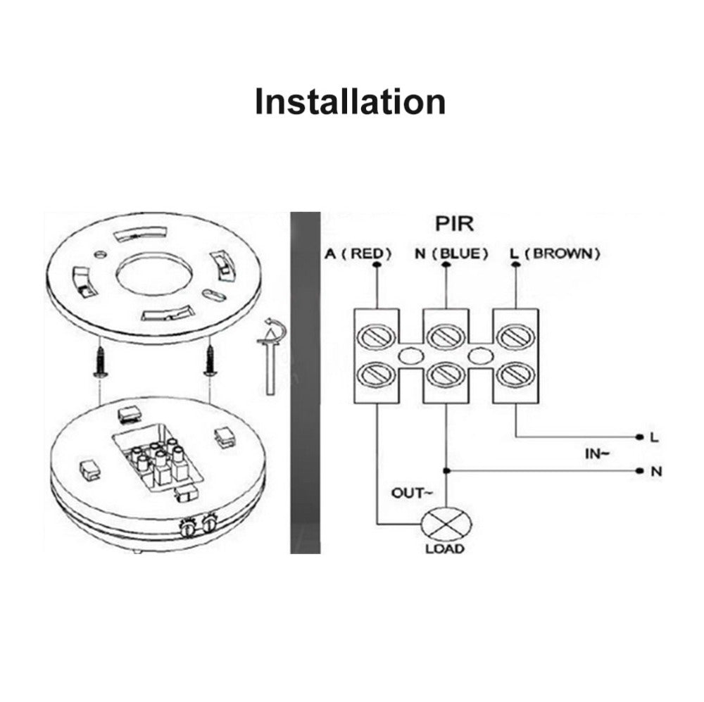 ELECTROPRIME 12V Infrared PIR Motion Sensor Switch With Delay 360 Degree Detection Sensor for LED Ceiling Light