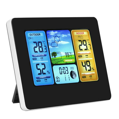 ELECTROPRIME FJ3373   Weather Station Wireless Indoor Outdoor Sensor Multifunction Thermometer Hygrometer Digital Alarm Clock Barometer Forecast