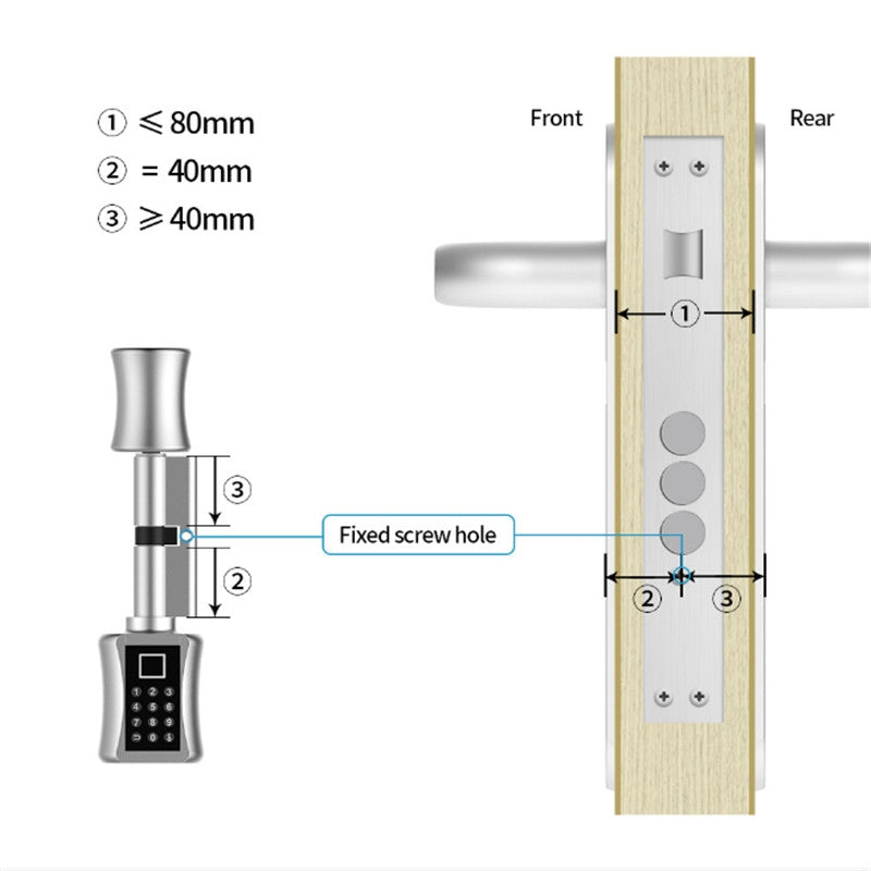 ELECTROPRIME Office Home Value Fingerprint Password Smart Lock Core Password Lock Only LockLock Home Security Door Lock(Silver)