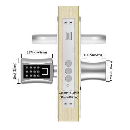 ELECTROPRIME Office Home Value Fingerprint Password Smart Lock Core Password Lock Only LockLock Home Security Door Lock(Silver)