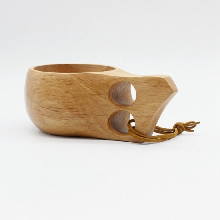 ELECTROPRIME Hand Made Wood Tableware Green Wooden Cup, Capacity:101-200ml(Double Hole)