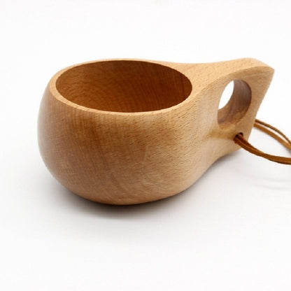 ELECTROPRIME Hand Made Wood Tableware Green Wooden Cup, Capacity:101-200ml(Single Hole)