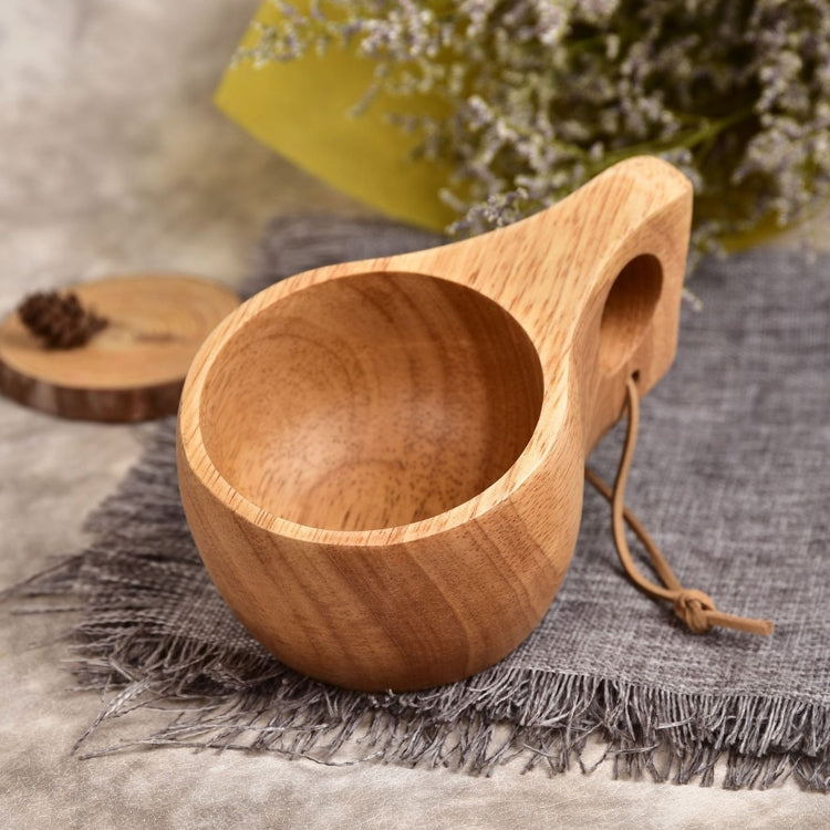 ELECTROPRIME Hand Made Wood Tableware Green Wooden Cup, Capacity:101-200ml(Single Hole)