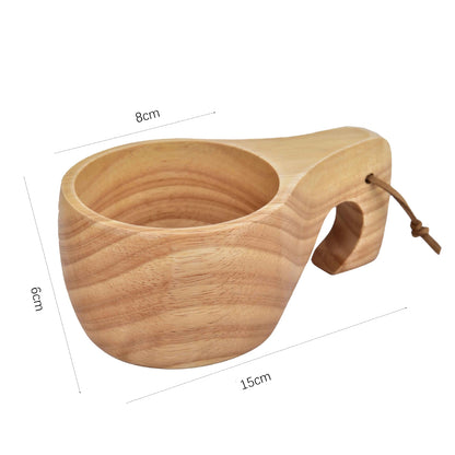 ELECTROPRIME Hand Made Wood Tableware Green Wooden Cup, Capacity:101-200ml(Trunk)