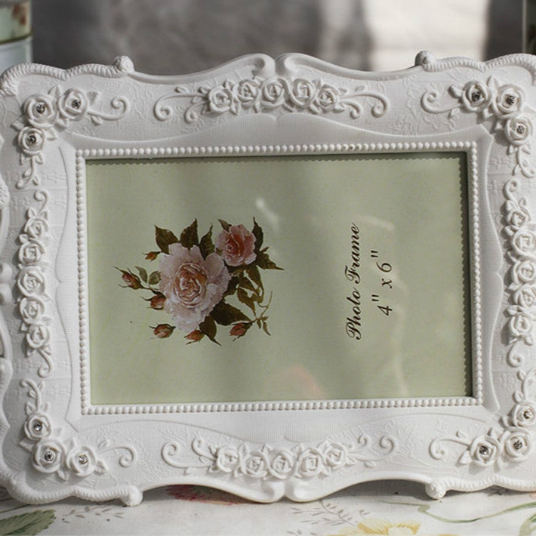 ELECTROPRIME Home Decoration Pastoral Style  Rose Carved Picture Frame Decoration