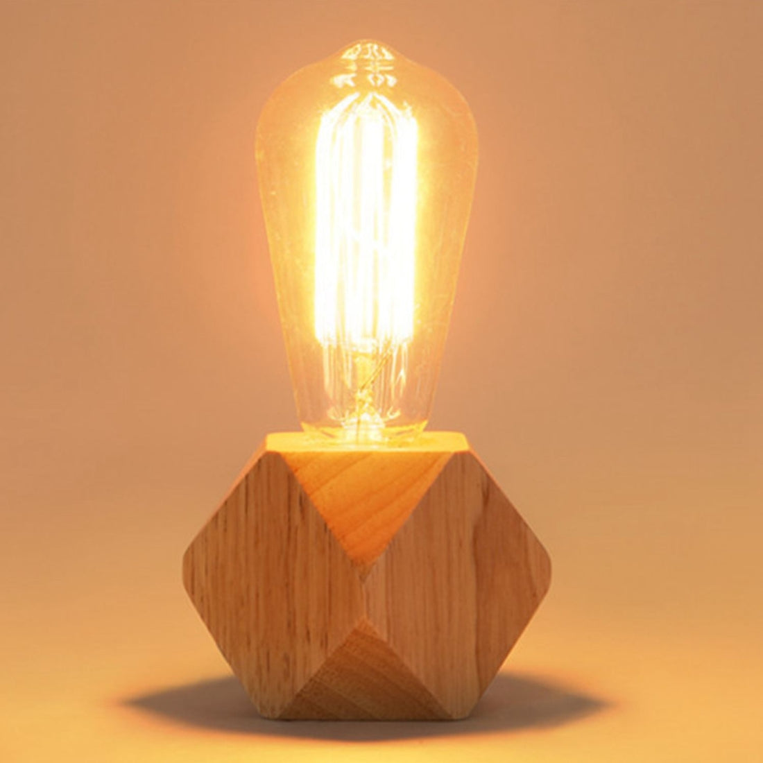 ELECTROPRIME Solid Wood Decoration LED Night Light Modern Minimalist Warm Bedroom Bedside Lamp Small Table Lamp without LED Bulbs, EU Plug