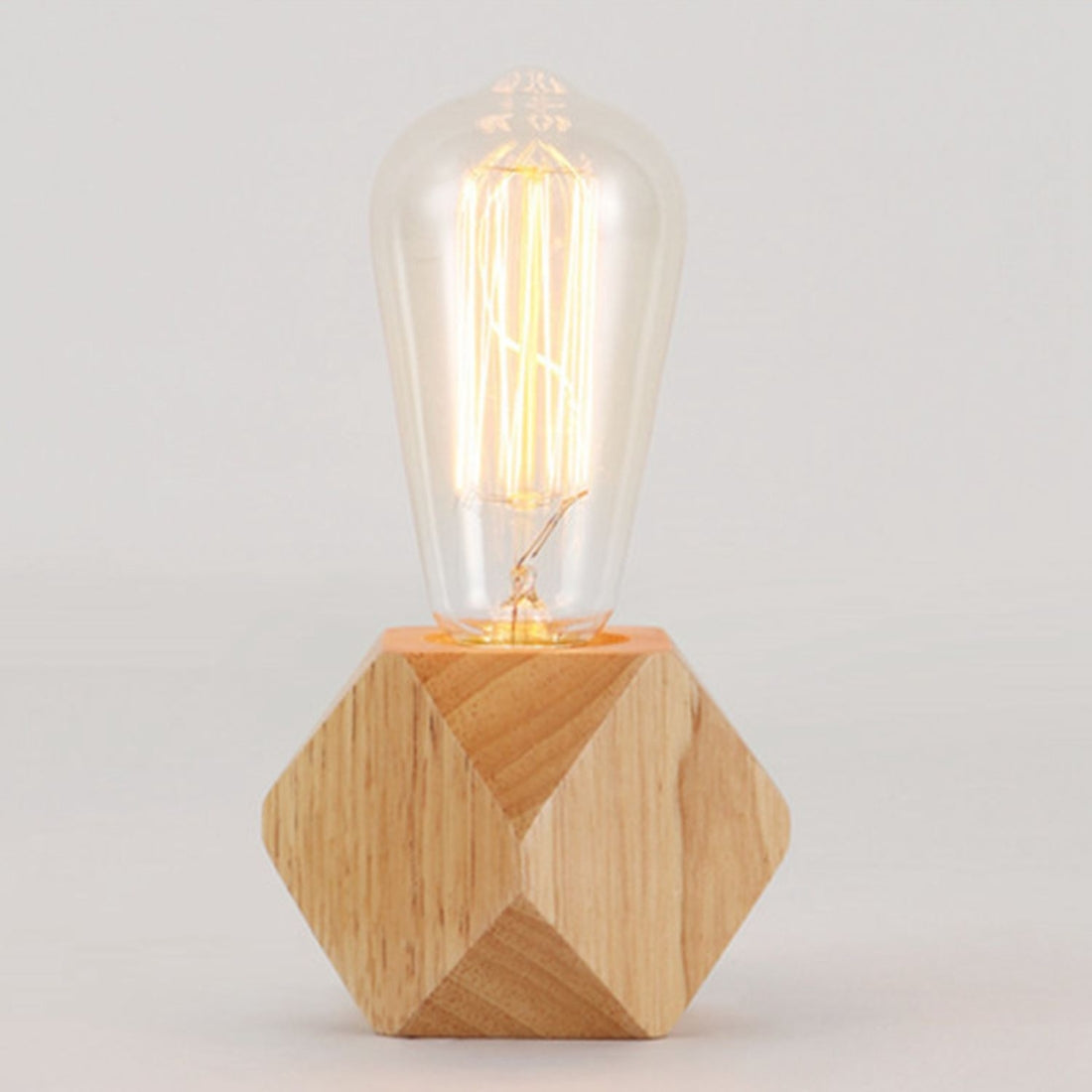 ELECTROPRIME Solid Wood Decoration LED Night Light Modern Minimalist Warm Bedroom Bedside Lamp Small Table Lamp without LED Bulbs, EU Plug