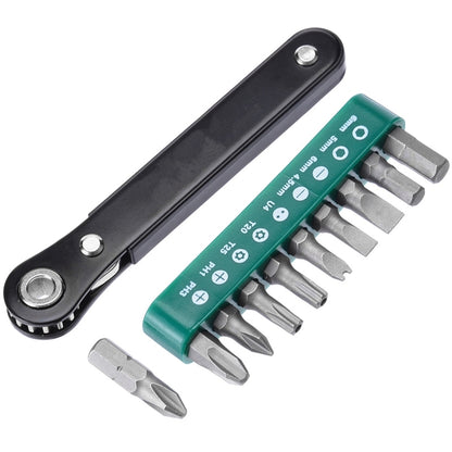 ELECTROPRIME 10 in1 Multifunction Mini Right Angle Offset Hand Ratchet Screwdriver Ratchet Tool