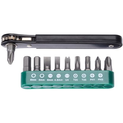 ELECTROPRIME 10 in1 Multifunction Mini Right Angle Offset Hand Ratchet Screwdriver Ratchet Tool