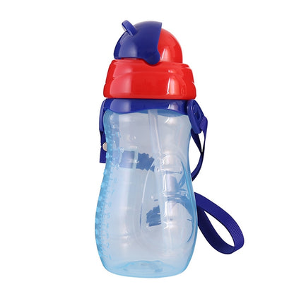 ELECTROPRIME Baby Water Feeding Bottle With Straw Portable Cartoon Save Cups Sports Bottles Baby Feeding Cups(Blue)