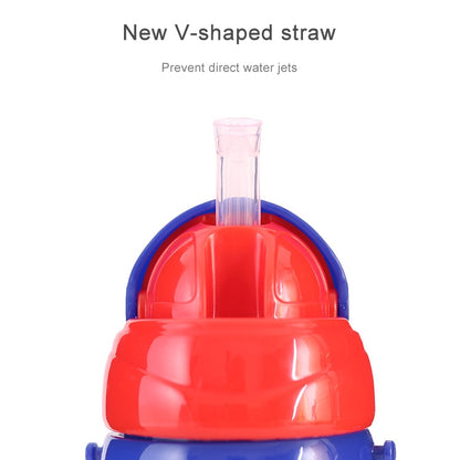 ELECTROPRIME Baby Water Feeding Bottle With Straw Portable Cartoon Save Cups Sports Bottles Baby Feeding Cups(Blue)