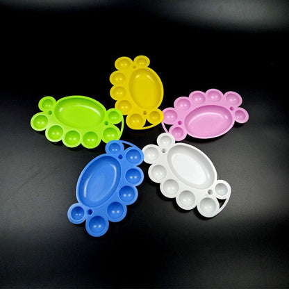 ELECTROPRIME 10 PCS Plastic Cartoon Small Ankle Color Palette Children's Painting Toys Random Color Delivery