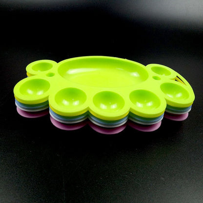 ELECTROPRIME 10 PCS Plastic Cartoon Small Ankle Color Palette Children's Painting Toys Random Color Delivery