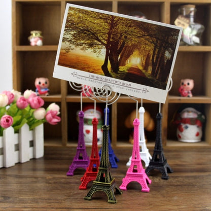 ELECTROPRIME Mini Eiffel Tower Shape Desktop Statue Information Notecard Holder Photo Clip Home Art Deco Gift, Random Color Delivery