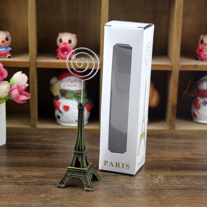 ELECTROPRIME Mini Eiffel Tower Shape Desktop Statue Information Notecard Holder Photo Clip Home Art Deco Gift, Random Color Delivery