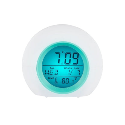 ELECTROPRIME Round Color Light Gradient Alarm Clock Perpetual Calendar Clock