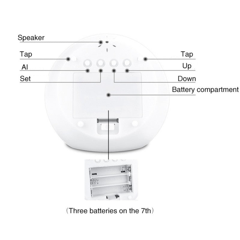 ELECTROPRIME Round Color Light Gradient Alarm Clock Perpetual Calendar Clock