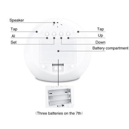 ELECTROPRIME Round Color Light Gradient Alarm Clock Perpetual Calendar Clock