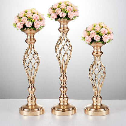 ELECTROPRIME Gold Plated Wrought Iron Candlestick Window Wedding Props Decoration, Size:40cm