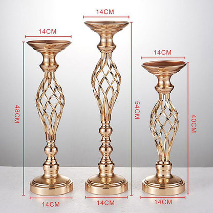 ELECTROPRIME Gold Plated Wrought Iron Candlestick Window Wedding Props Decoration, Size:40cm
