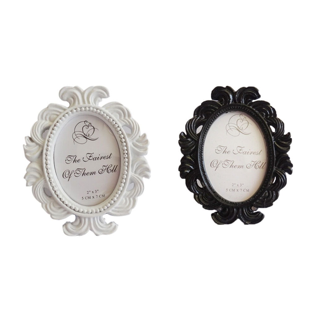 ELECTROPRIME Floral Photo  Round  Picture Frame Holder Wedding Home Decor(White)