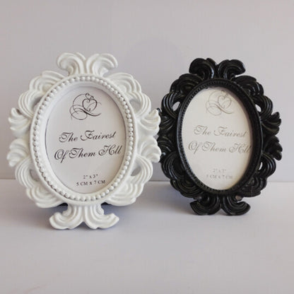 ELECTROPRIME Floral Photo  Round  Picture Frame Holder Wedding Home Decor(White)