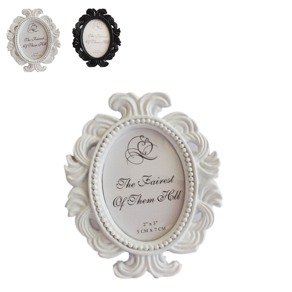 ELECTROPRIME Floral Photo  Round  Picture Frame Holder Wedding Home Decor(White)