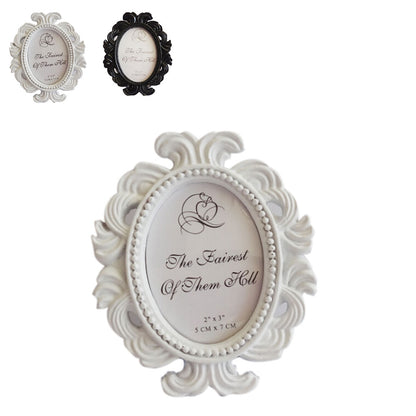 ELECTROPRIME Floral Photo  Round  Picture Frame Holder Wedding Home Decor(White)