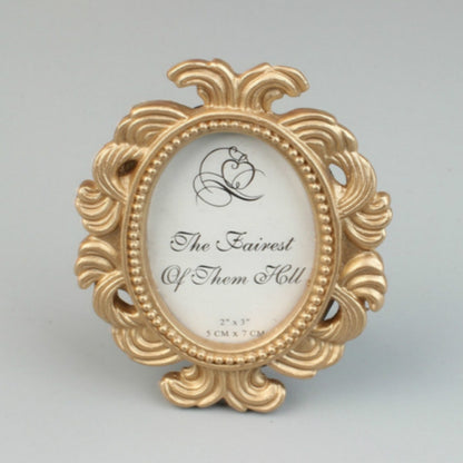 ELECTROPRIME Floral Photo  Round  Picture Frame Holder Wedding Home Decor(Gold)