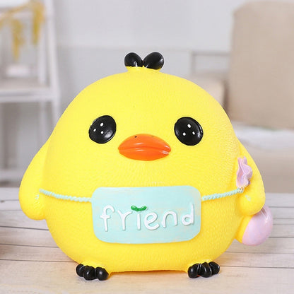 ELECTROPRIME Children Toys Money Chicken Saving Boxes Cute Cartoon Coin Money Box, Size:13x11x11cm(Yellow)