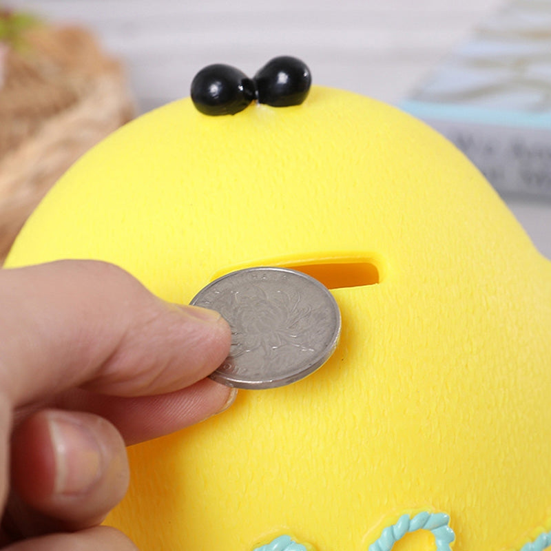 ELECTROPRIME Children Toys Money Chicken Saving Boxes Cute Cartoon Coin Money Box, Size:13x11x11cm(Yellow)