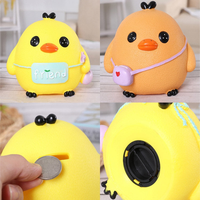 ELECTROPRIME Children Toys Money Chicken Saving Boxes Cute Cartoon Coin Money Box, Size:13x11x11cm(Yellow)