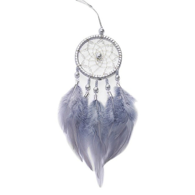 ELECTROPRIME Mini Creative Dreamcatcher Crafts Hollow Wind Chime Car Hanging Decoration(Grey)