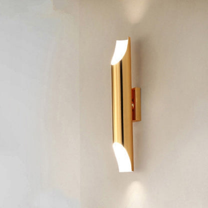 ELECTROPRIME White light Modern Wall Lamp LED Aluminum Alloy Pipe Lighting, Style:Single-tube Gold