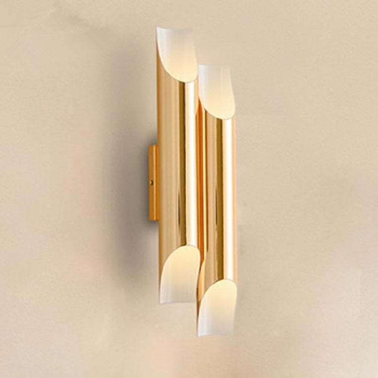 ELECTROPRIME White light Modern Wall Lamp LED Aluminum Alloy Pipe Lighting, Style:Double-tube Gold