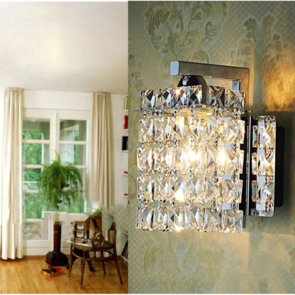 ELECTROPRIME Single Head Creative Simple Modern Bedroom Living Room Aisle Corridor Crystal Wall Lamp with 5W LED Light Source