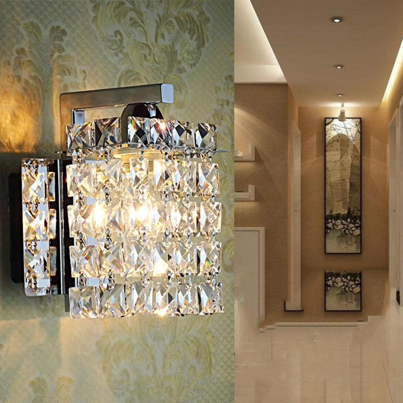 ELECTROPRIME Single Head Creative Simple Modern Bedroom Living Room Aisle Corridor Crystal Wall Lamp with 5W LED Light Source