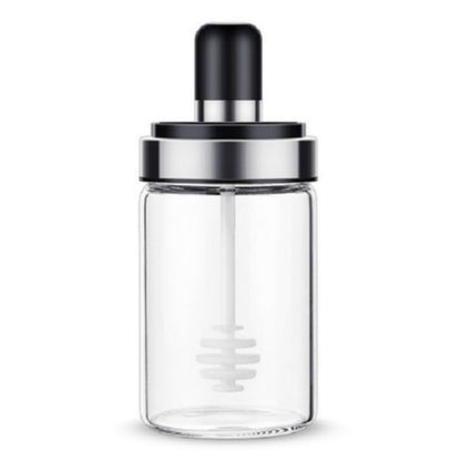 ELECTROPRIME Kitchenware Seasoning Jar Spoon Cover Integrated Sealing Moisture-proof Cruet, Color:Stainless Steel Honey Stick