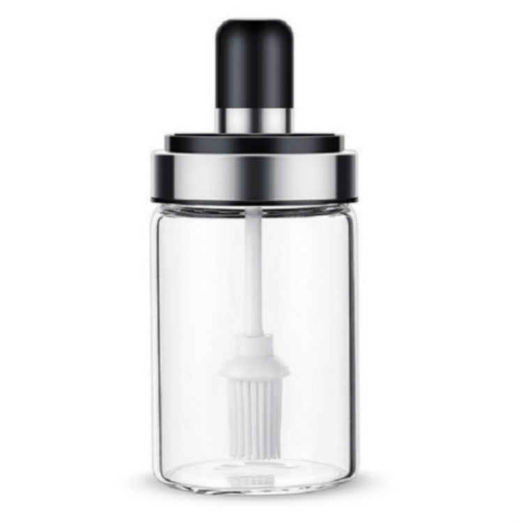 ELECTROPRIME Kitchenware Seasoning Jar Spoon Cover Integrated Sealing Moisture-proof Cruet, Color:Stainless Steel Brush