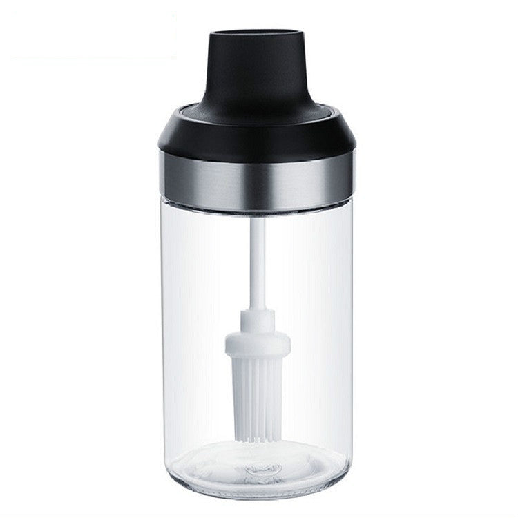 ELECTROPRIME Kitchenware Seasoning Jar Spoon Cover Integrated Sealing Moisture-proof Cruet, Color:Lead-free Glass Brush