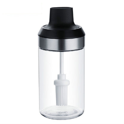 ELECTROPRIME Kitchenware Seasoning Jar Spoon Cover Integrated Sealing Moisture-proof Cruet, Color:Lead-free Glass Brush