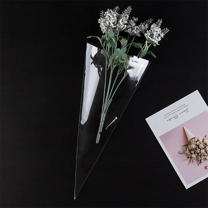 ELECTROPRIME 10Packs DIY Wedding Birthday Party Transparent Candy Cone Storage Bag, Specification:18x37cm Without Wire
