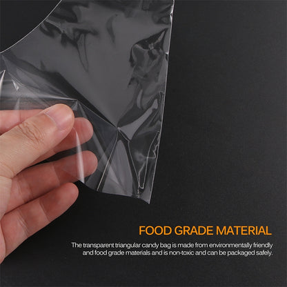 ELECTROPRIME 50pcs / Pack DIY Wedding Birthday Party Transparent Candy Cone Storage Bag, Specification:18x37cm With Wire