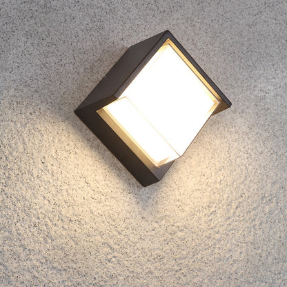 ELECTROPRIME 13cm Square Shape 10W 3000K Patio Porch Garden Light Outdoor IP54 Waterproof LED Wall Lamp