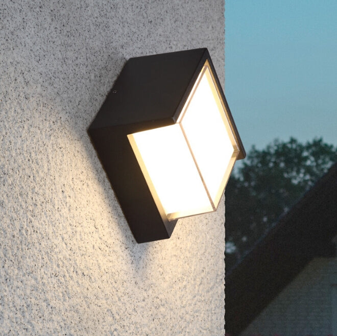 ELECTROPRIME 13cm Square Shape 10W 3000K Patio Porch Garden Light Outdoor IP54 Waterproof LED Wall Lamp