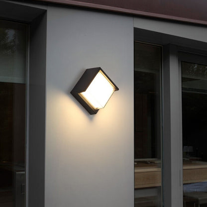 ELECTROPRIME 16cm Square Shape 10W 3000K Patio Porch Garden Light Outdoor IP54 Waterproof LED Wall Lamp