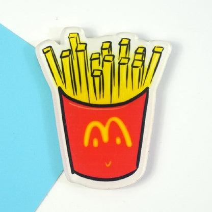 ELECTROPRIME 5 PCS Cartoon Food Soft Magnetic Message Board Blackboard Refrigerator Magnet(French Fries)