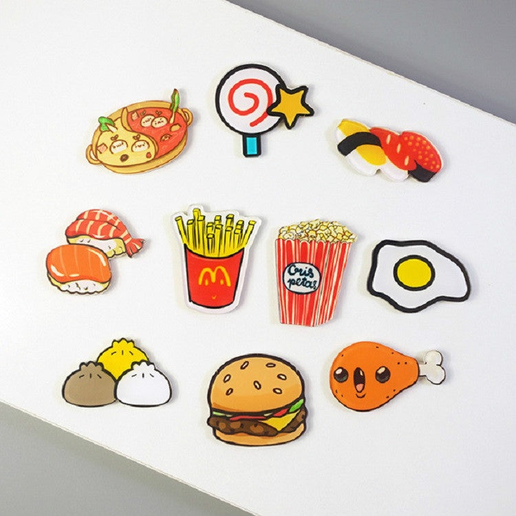 ELECTROPRIME 5 PCS Cartoon Food Soft Magnetic Message Board Blackboard Refrigerator Magnet(French Fries)