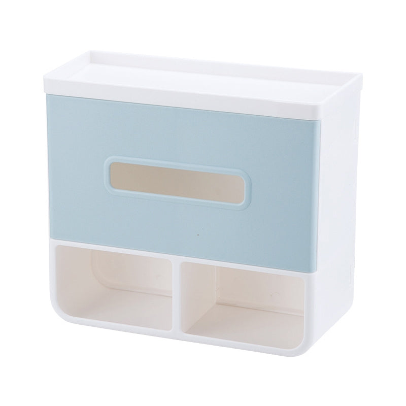 ELECTROPRIME Bathroom No Punching Napkin Holder Tray(Blue)